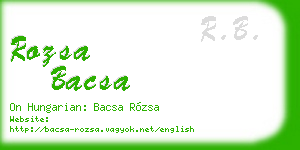 rozsa bacsa business card